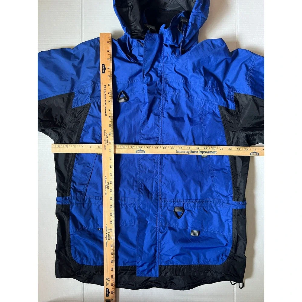 VINTAGE HODGMAN‎ - Men's VTG Dry Wear Blue Hooded Rain Jacket - Size Large
